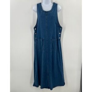 Vintage Directives Denim Dress Medium 90s Grunge Cottagecore Jean Maxi Dress